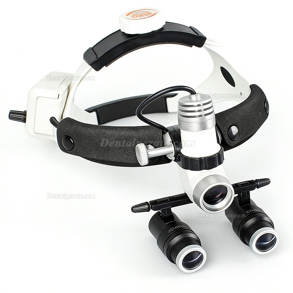 KWS 4,0X Dental Binokularlupe + KWS KD-203AY-4 3W LED-Licht f&uuml;r Lupenbrille, mit 2 Batterien